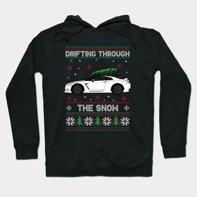 Christmas Ugly Sweater R35 GTR Skyline - Drifting through the snow - Car Hoodie by Automotive Apparel & Accessoires